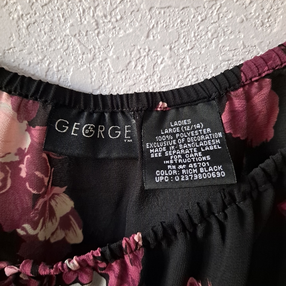 George Purple Floral long Sleeve Blouse - Picture 4 of 7